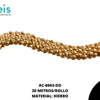 CADENA HIERRO REF: 10MM DORADO 20 METROS/ROLLO