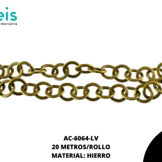 CADENA HIERRO 8MM REF:7B LATON VIEJO 20 METROS/ROLLO
