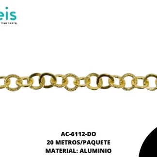 CADENA HIERRO REDONDO GRAB 6.5MM REF: J205 DORADO 20 METROS/ROLLO