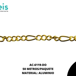 CADENA HIERRO 4MM REF: TH-0.04 DORADO 50 METROS/PAQUETE