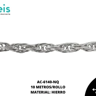 CADENA HIERRO TRENZA 7.3MM NIQUEL 10 METROS/ROLLO