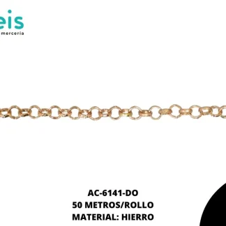 CADENA HIERRO ARGOLLA REDONDO REF: 4.0 DORADO 50 METROS/ROLLO