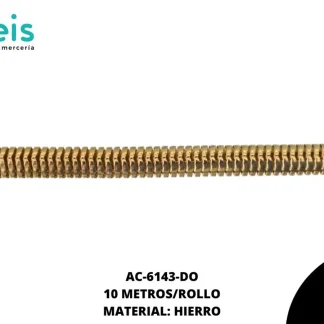 CADENA HIERRO TUBO REF: 6.5 DORADO 10 METROS/ROLLO