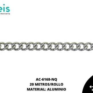 CADENA ALUMINIOCERO OVALADA 5.9X4.3 MM REF: 304AC6 NIQUEL 20 METROS/ROLLO
