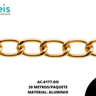 CADENA ALUMINIO 10MM REF: 1221 DORADO 20 METROS/ROLLO
