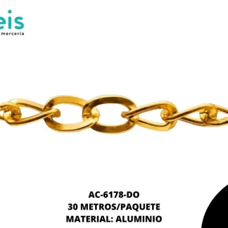CADENA ALUMINIO 9MM REF: A-1477 DORADO 30 METROS/ROLLO