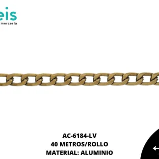 CADENA ALUMINIO REF: 1.0NK PAVON 40 MT/ROLLO