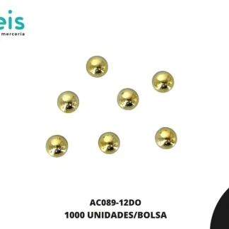 REMACHES PLASTICO MEDIA PERLA AC089-12DO 12.8mm 1,000 PZ/PQT DORADO