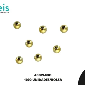 REMACHES PLASTICO MEDIA PERLA AC089-8DO 8mm 1,000 PZ/PQT DORADO