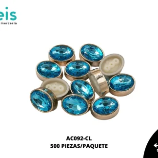 REMACHES PLASTICO OVALO AC092-CL 16.5mmX21mm 500 PZ/PQT CIELO