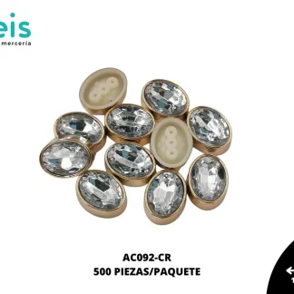 REMACHES PLASTICO OVALO AC092-CR 16.5mmX21mm 500 PZ/PQT CRISTAL