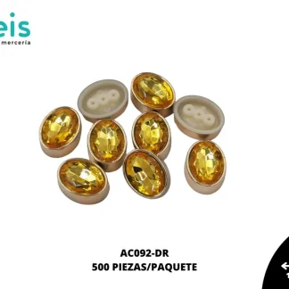 REMACHES PLASTICO OVALO AC092-DR 16.5mmX21mm 500 PZ/PQT DORADO