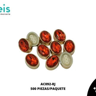 REMACHES PLASTICO OVALO AC092-RJ 16.5mmX21mm 500 PZ/PQT ROJO