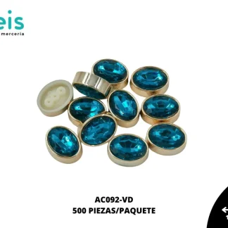 REMACHES PLASTICO OVALO AC092-VD 16.5mmX21mm 500 PZ/PQT VERDE