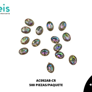 REMACHES PLASTICO OVALO AC092AB-CR 16mmX20mm 500 PZ/PQT CRISTAL AB