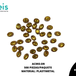 REMACHES PLASTICO OVALO AC093-DR 13mmX17mm 500 PZ/PQT DORADO