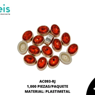 REMACHES PLASTICO OVALO AC093-RJ 13mmX17mm 1,000 PZ/PQT ROJO