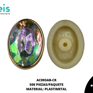 REMACHES PLASTICO OVALO AC093AB-CR 13mmX17mm 500 PZ/PQT CRISTAL AB