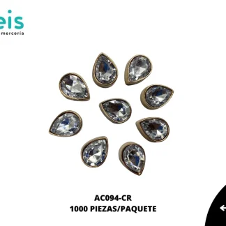 REMACHES PLASTICO GOTA AC094-CR 16mmX21mm 1,000 PZ/PQT CRISTAL