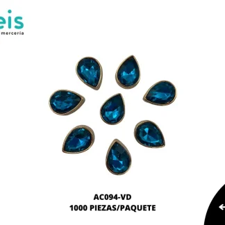 REMACHES PLASTICO GOTA AC094-VD 16mmX21mm 1,000 PZ/PQT VERDE