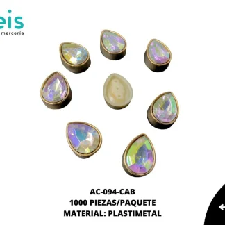 REMACHES PLASTICO GOTA AC094AB-CR 16mmX21mm 500 PZ/PQT CRISTAL AB
