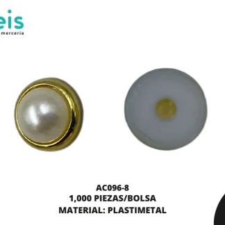 REMACHES PLASTICO MEDIA PERLA AC096-8 10mm 1,000 PZ/PQT