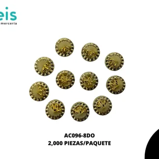 REMACHES PLASTICO SOMBRERO AC096-8DO 10mm 2,000 PZ/PQT DORADO