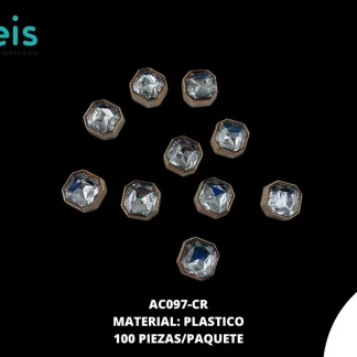 REMACHES PLASTICO OCTAGONO AC097-CR 22mm 100 PZ/PQT CRISTAL
