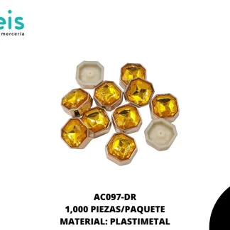 REMACHES PLASTICO OCTAGONO AC097-DR 22mm 100 PZ/PQT DORADO