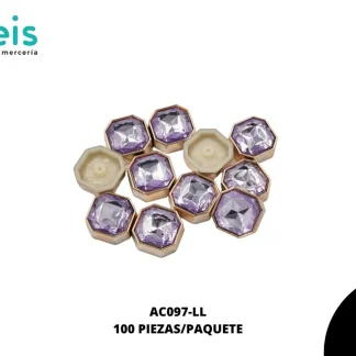 REMACHES PLASTICO OCTAGONO AC097-LL 22mm 100 PZ/PQT LILA