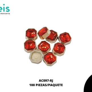 REMACHES PLASTICO OCTAGONO AC097-RJ 22mm 100 PZ/PQT ROJO