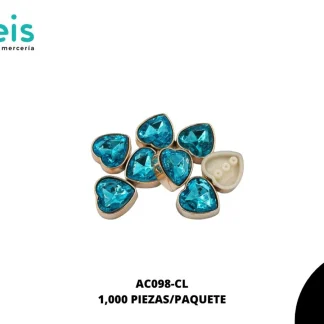 REMACHES PLASTICO CORAZON AC098-CL 13mm 1,000 PZ/PQT CIELO