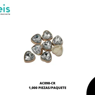 REMACHES PLASTICO CORAZON AC098-CR 13mm 1,000 PZ/PQT CRISTAL
