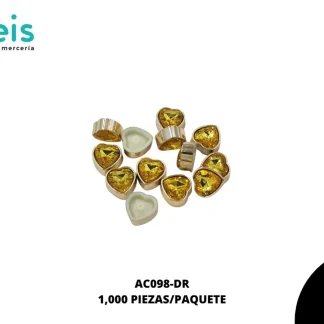 REMACHES PLASTICO CORAZON AC098-DR 13mm 1,000 PZ/PQT DORADO