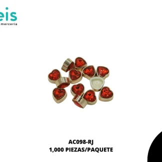 REMACHES PLASTICO CORAZON AC098-RJ 13mm 1,000 PZ/PQT ROJO