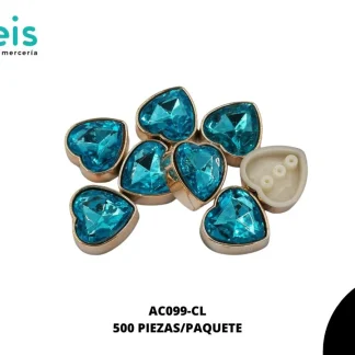 REMACHES PLASTICO CORAZON AC099-CL 17mm 500 PZ/PQT CIELO