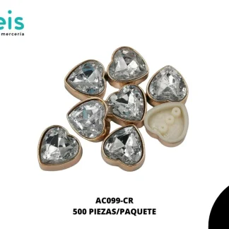 REMACHES PLASTICO CORAZON AC099-CR 17mm 500 PZ/PQT CRISTAL