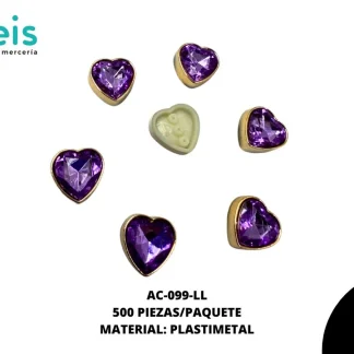 REMACHES PLASTICO CORAZON AC099-LL 23mm 500 PZ/PQT LILA