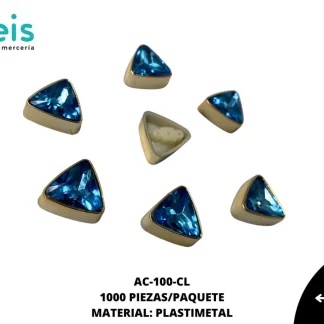 REMACHES PLASTICO TRIANGULO AC100-CL 22mmX22mm 1,000 PZ/PQT CIELO
