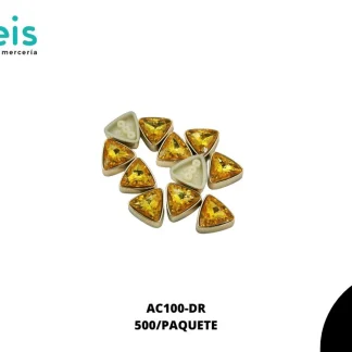 REMACHES PLASTICO TRIANGULO AC100-DR 23mm 500 PZ/PQT DORADO