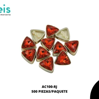 REMACHES PLASTICO TRIANGULO AC100-RJ 23mm 500 PZ/PQT ROJO