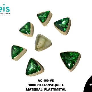 REMACHES PLASTICO TRIANGULO AC100-VD 22mmX22mm 1,000 PZ/PQT VERDE