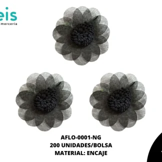 ACCESORIOS FLORES ENCAJE AFLO-0001-NG 40mm 200 PZ/PQT NEGRO