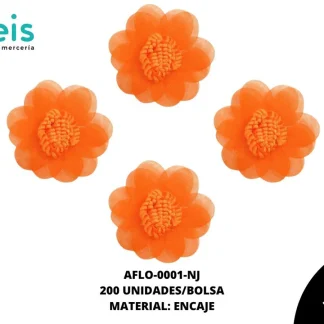 ACCESORIOS FLORES ENCAJE AFLO-0001-NJ 40mm 200 PZ/PQT NARANJA
