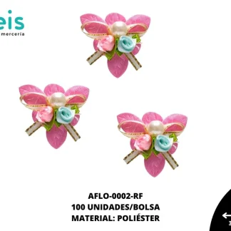 ACCESORIOS FLORES SATIN CON PERLA AFLO-0002-RF 3.5cmX3.5cm 100 PZ/PQT FUERTE