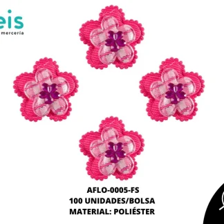 ACCESORIOS FLORES TELA CON PIEDRA AFLO-0005-FS 3mm 100 PZ/PQT FIUSHA