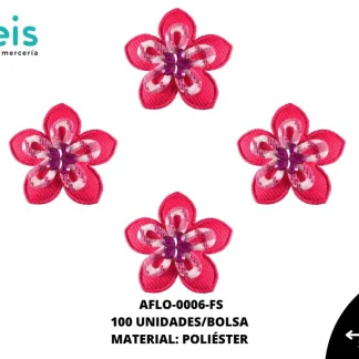 ACCESORIOS FLORES TELA CON PIEDRA AFLO-0006-FS 3.1cmX3.5cm 100 PZ/PQT FIUSHA