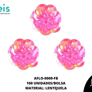 ACCESORIOS FLORES LENTEJUELA CON PERLA AFLO-0009-FB 27mm 100 PZ/PQT BOREAL