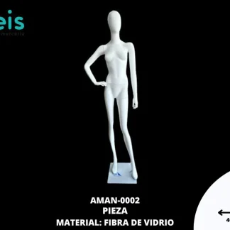 ACCESORIOS MANIQUIES CUERPO COMPLETO FIBRA DE VIDRIO AMAN-0002 BLANCO
