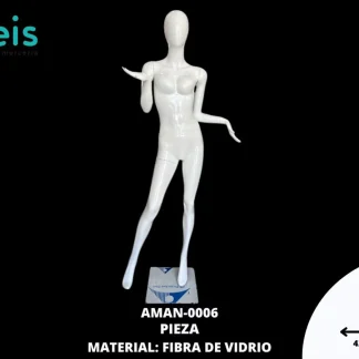ACCESORIOS MANIQUIES CUERPO COMPLETO FIBRA DE VIDRIO AMAN-0006 BLANCO